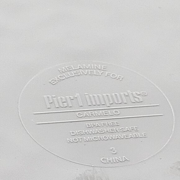 Pier 1 Carmelo Melamine Salad Plate 8.5" set/2 Grey rustic crackle unbreakable - Picture 8 of 10